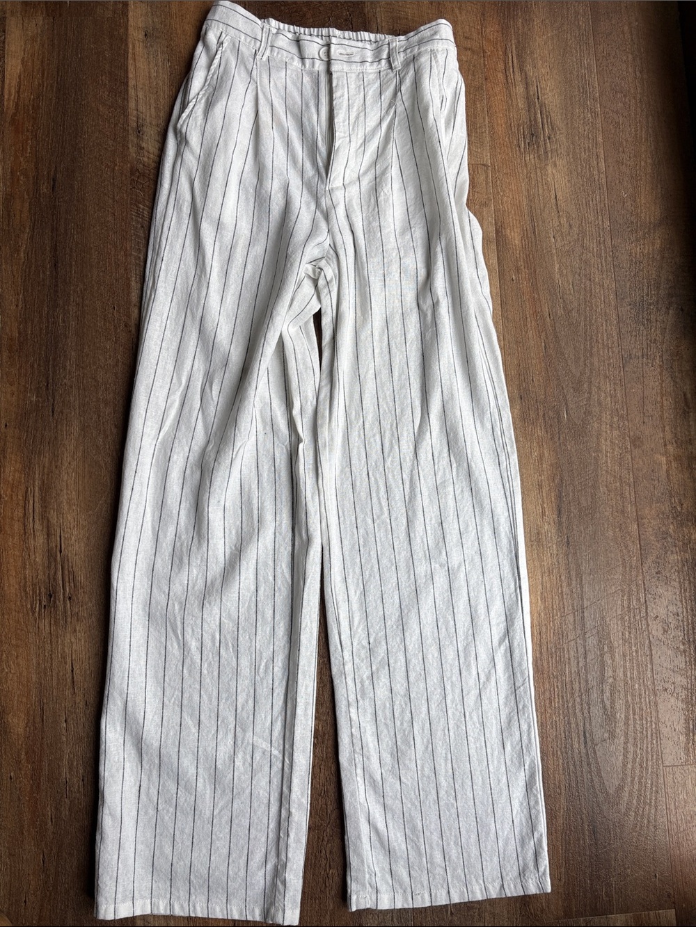 Love Tree White pants with Black Stripes